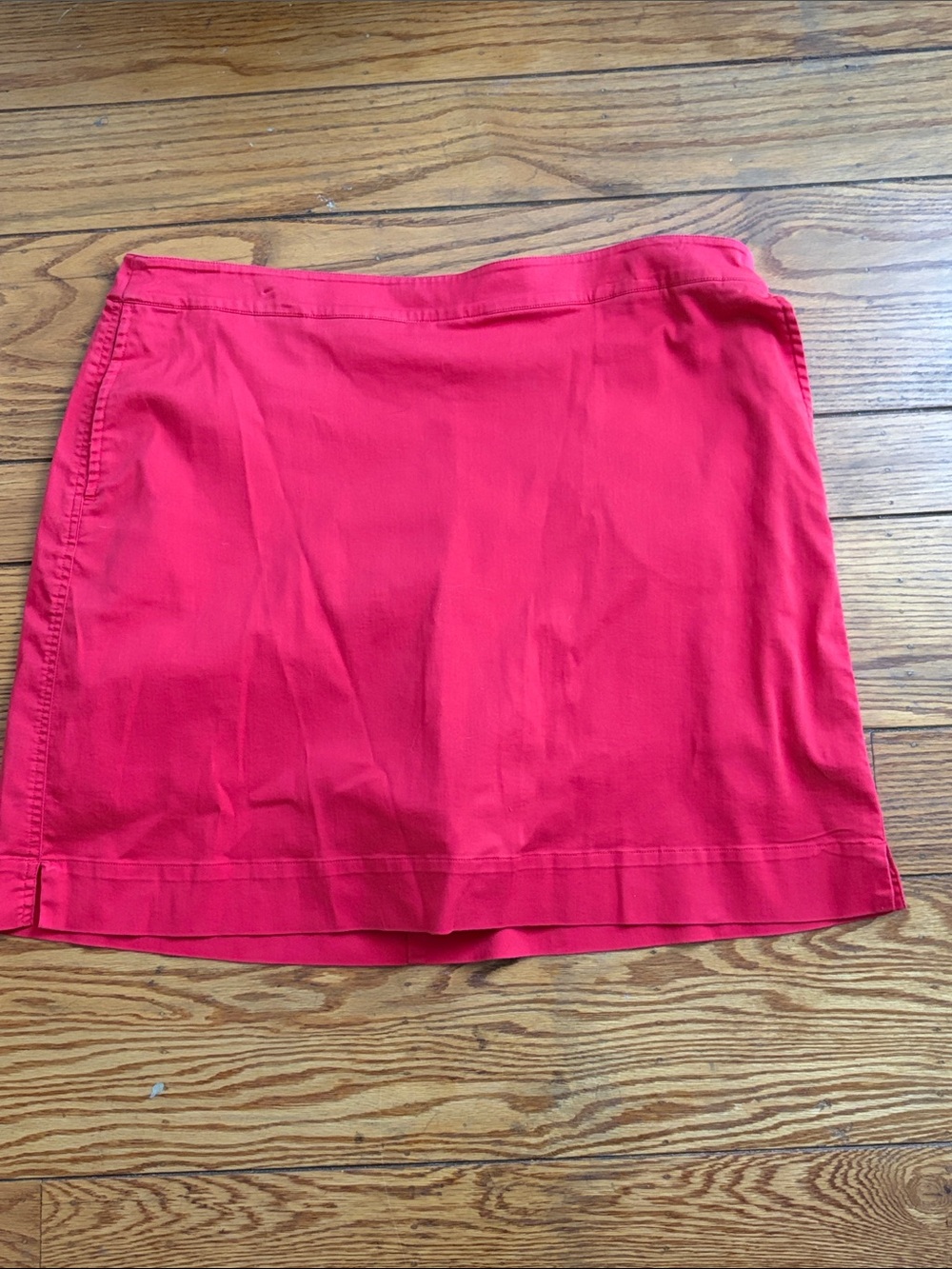 Chicos Women’s Cotton Blend A-Line Skort — Bright Coral Red/Pink - 3